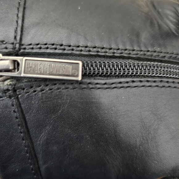 Harley Davidson Shelby Leather Buckle Zip Black Ankle Motorcycle Boots #83542 - Picture 13 of 14